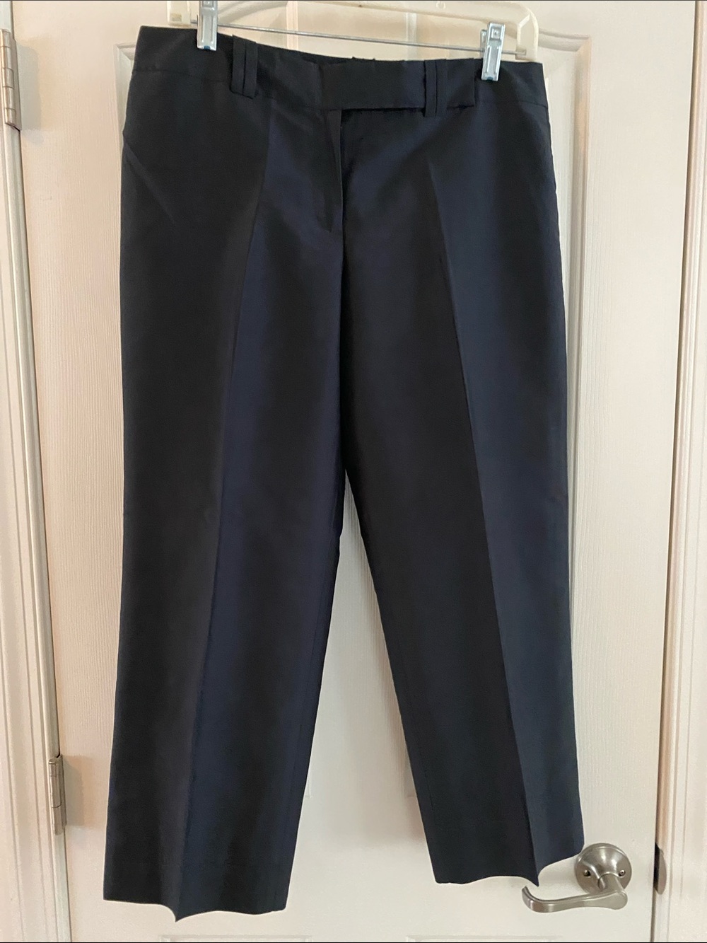 VINTAGE Y2K Ann Taylor Cropped Navy Dress Pants - 100 Silk